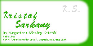 kristof sarkany business card